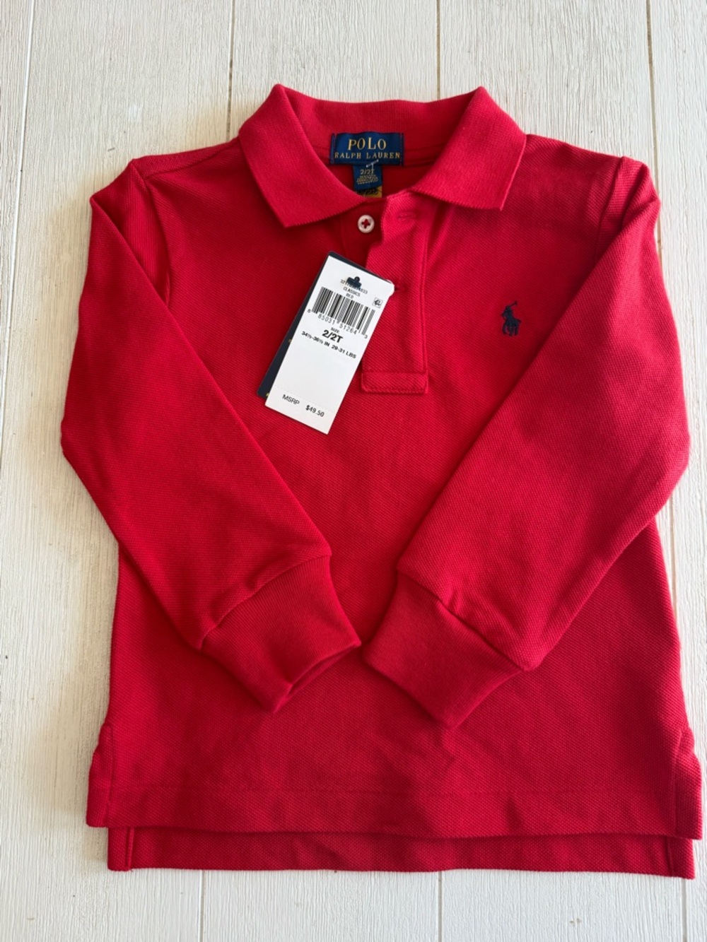 Polo by Ralph Lauren Kids 2T Long-Sleeve Polo Shirt - Red